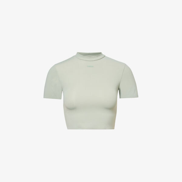 

Укороченная футболка из эластичного джерси с тисненым логотипом everywear comfort Gymshark, зеленый