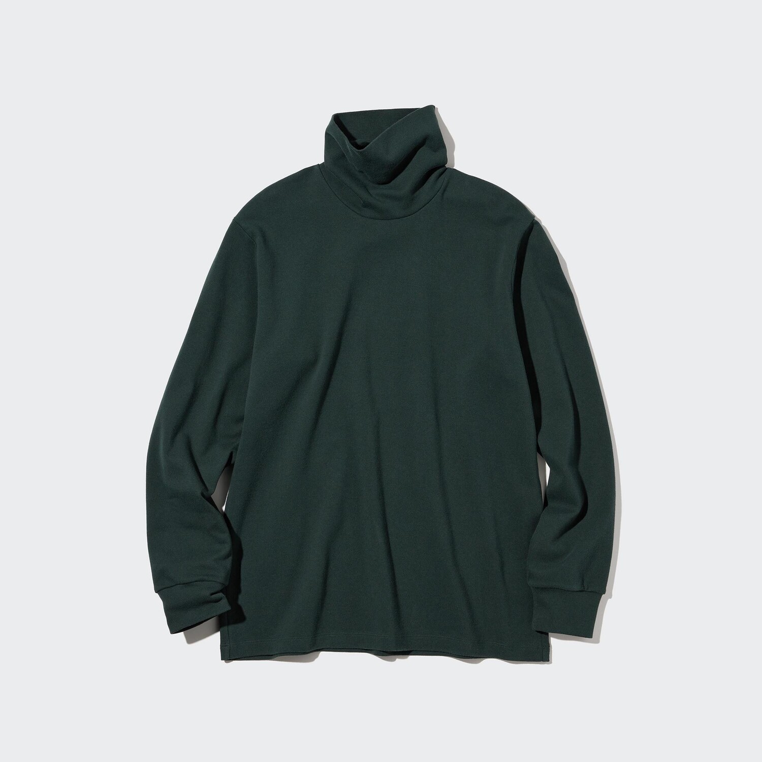 

Футболка soft touch с высоким воротом UNIQLO, темно-зеленый