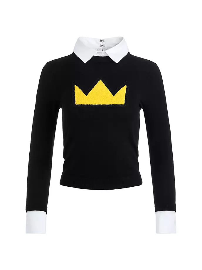 

Свитер с воротником-короной Porla Alice + Olivia, черный