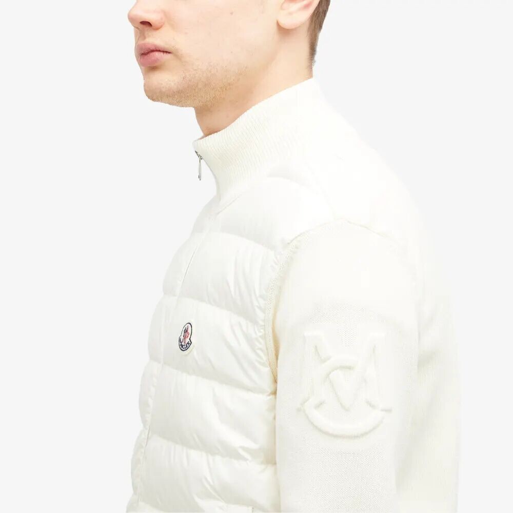 

Moncler Пуховая трикотажная куртка, белый
