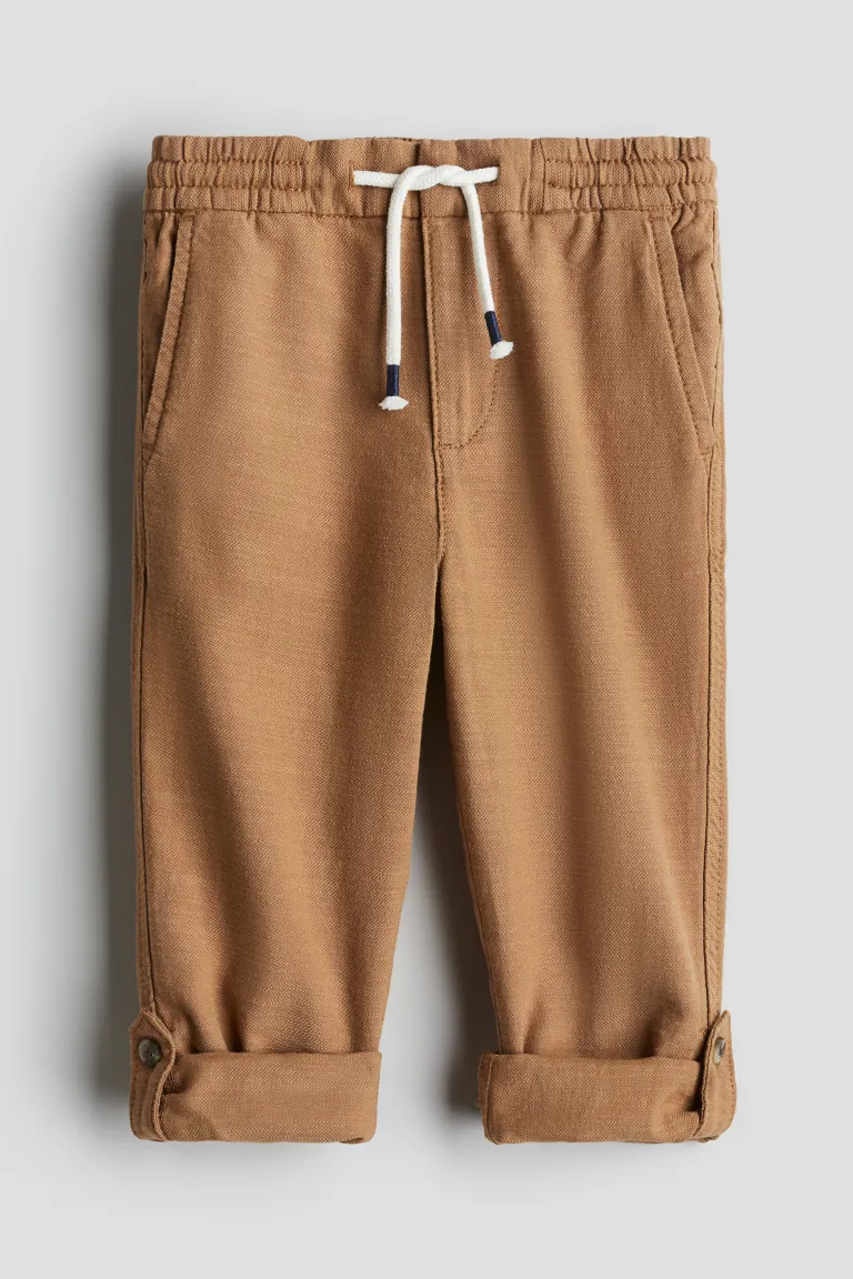 Подвернутые брюки свободного кроя H&M, коричневый пижамные брюки свободного кроя h