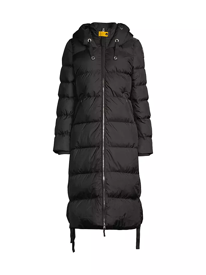 

Стеганое длинное пальто с пандой Parajumpers, черный