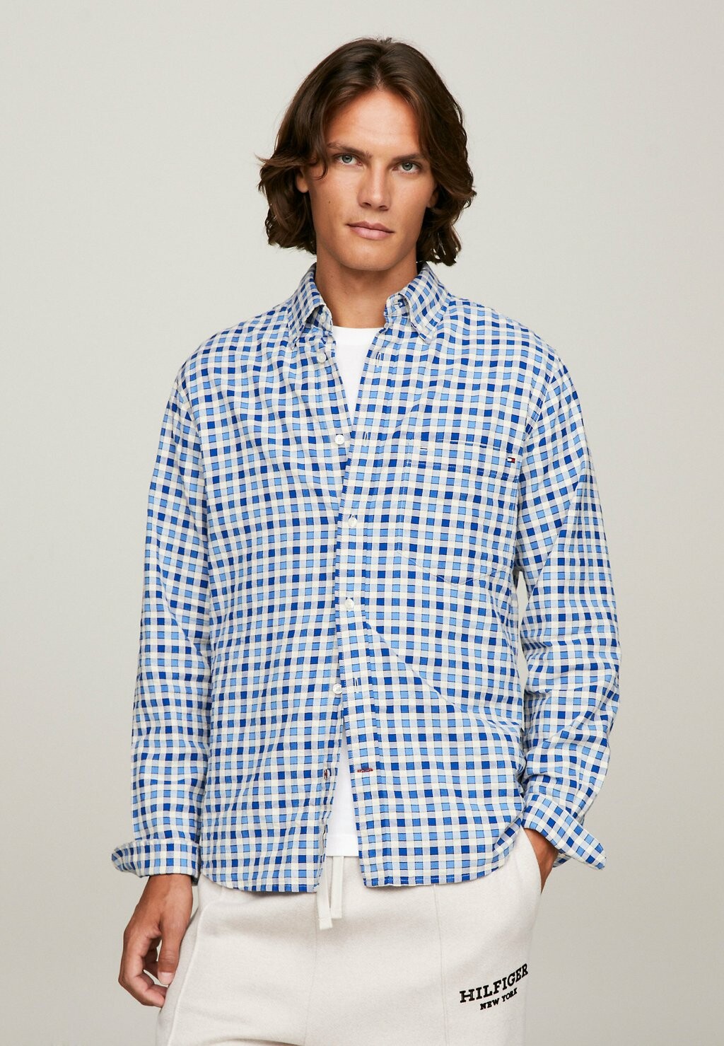 

Рубашка TWO TONE GINGHAM OXFORD Tommy Hilfiger, синий