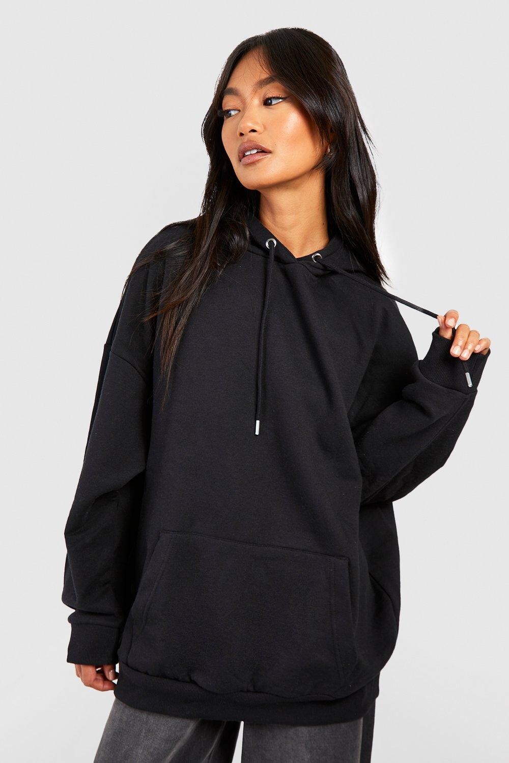

Переработанная худи оверсайз Boohoo, черный