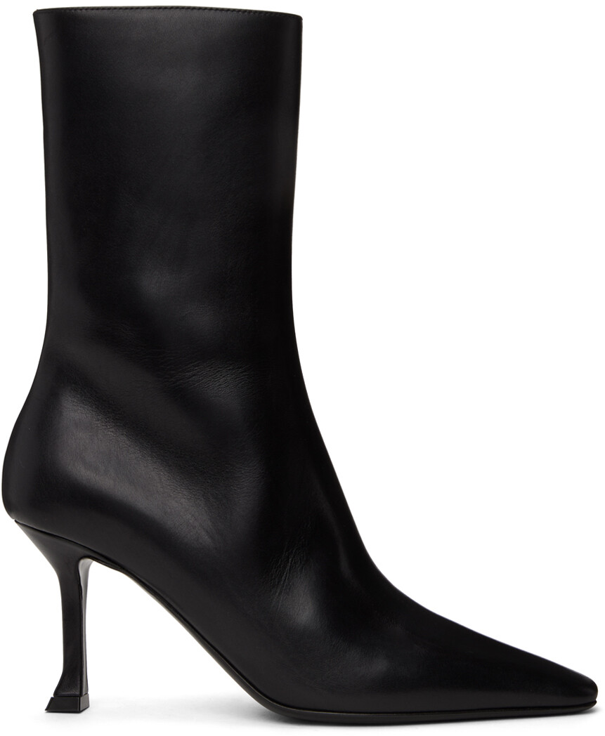 

Черные остроконечные ботинки Ferragamo, Черный
