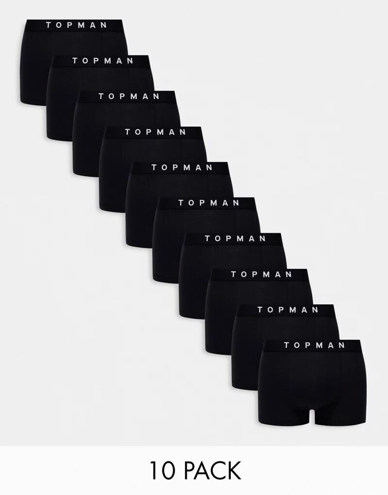 

Набор из 10 черных трусов Topman