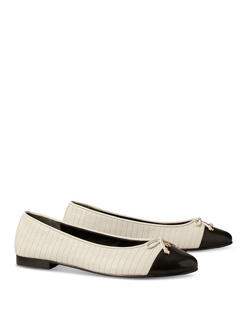 

Женские стеганые балетки с закрытым носком Tory Burch, цвет Ivory/Cream