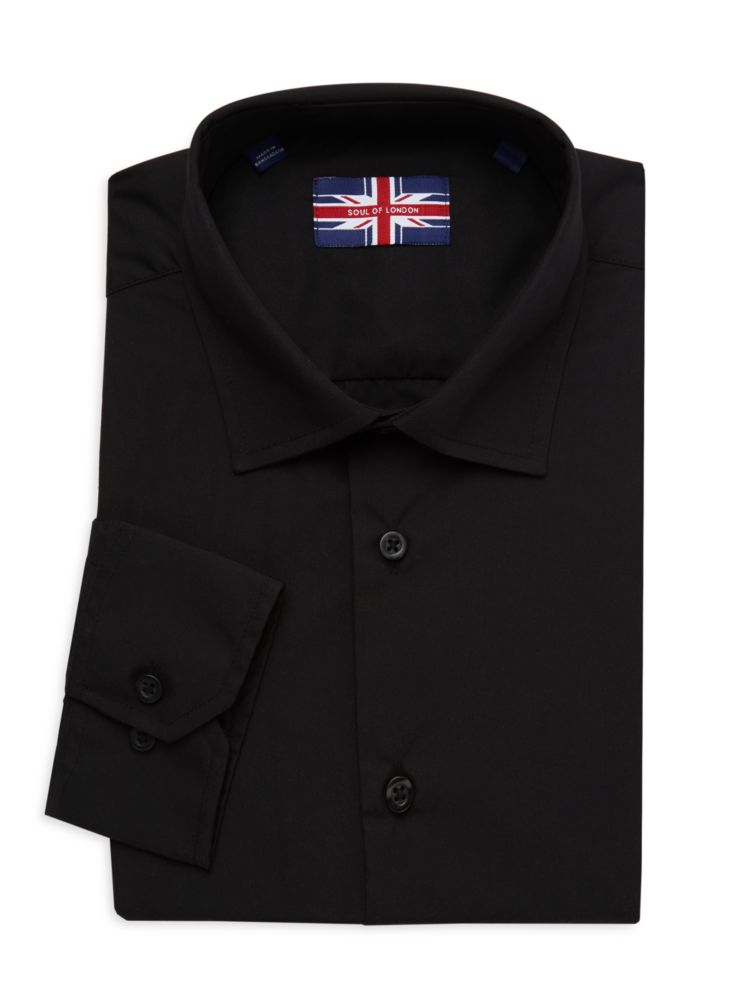 Однотонная классическая рубашка узкого кроя Soul Of London, черный