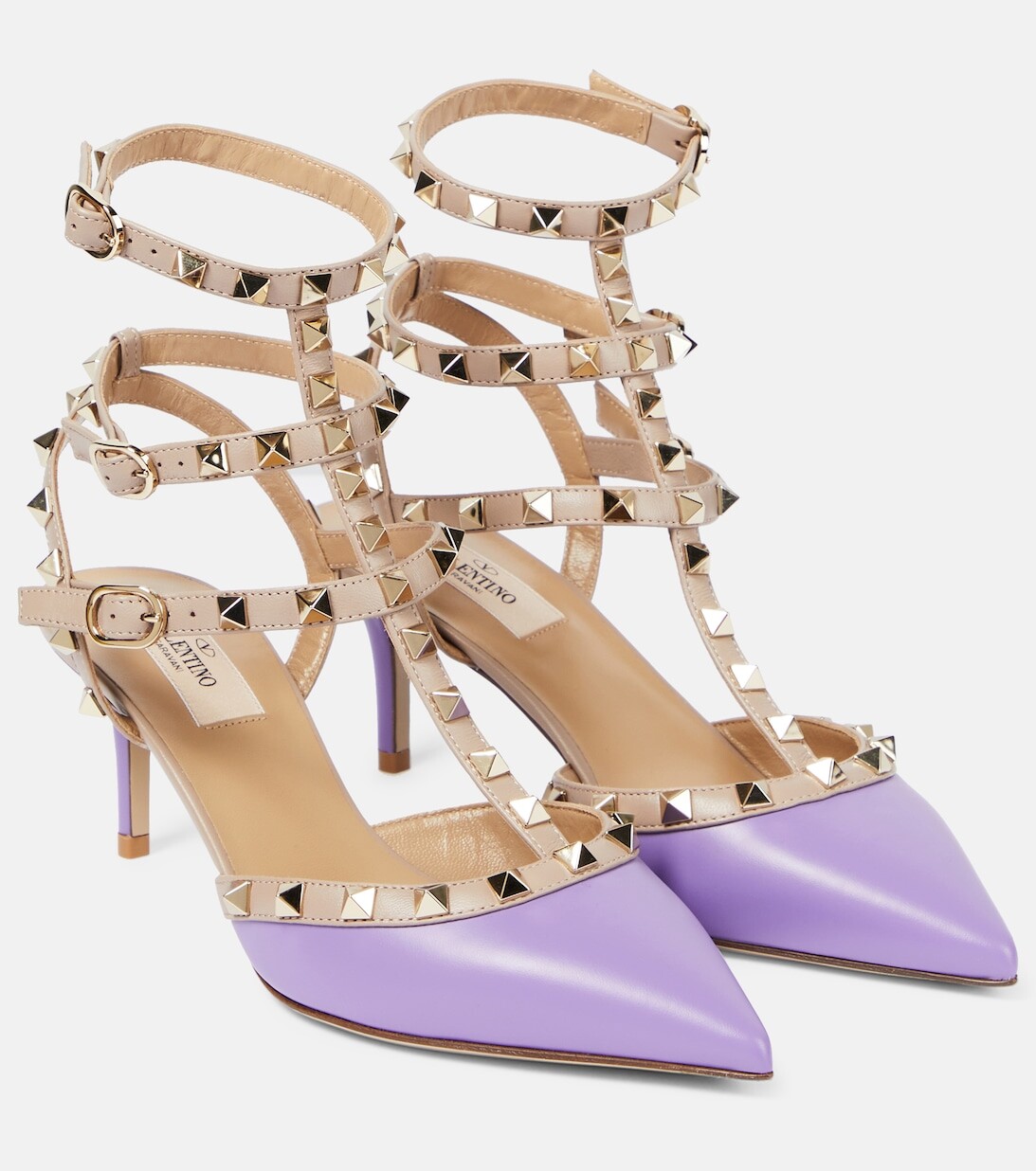 

Кожаные туфли Rockstud Valentino Garavani, фиолетовый