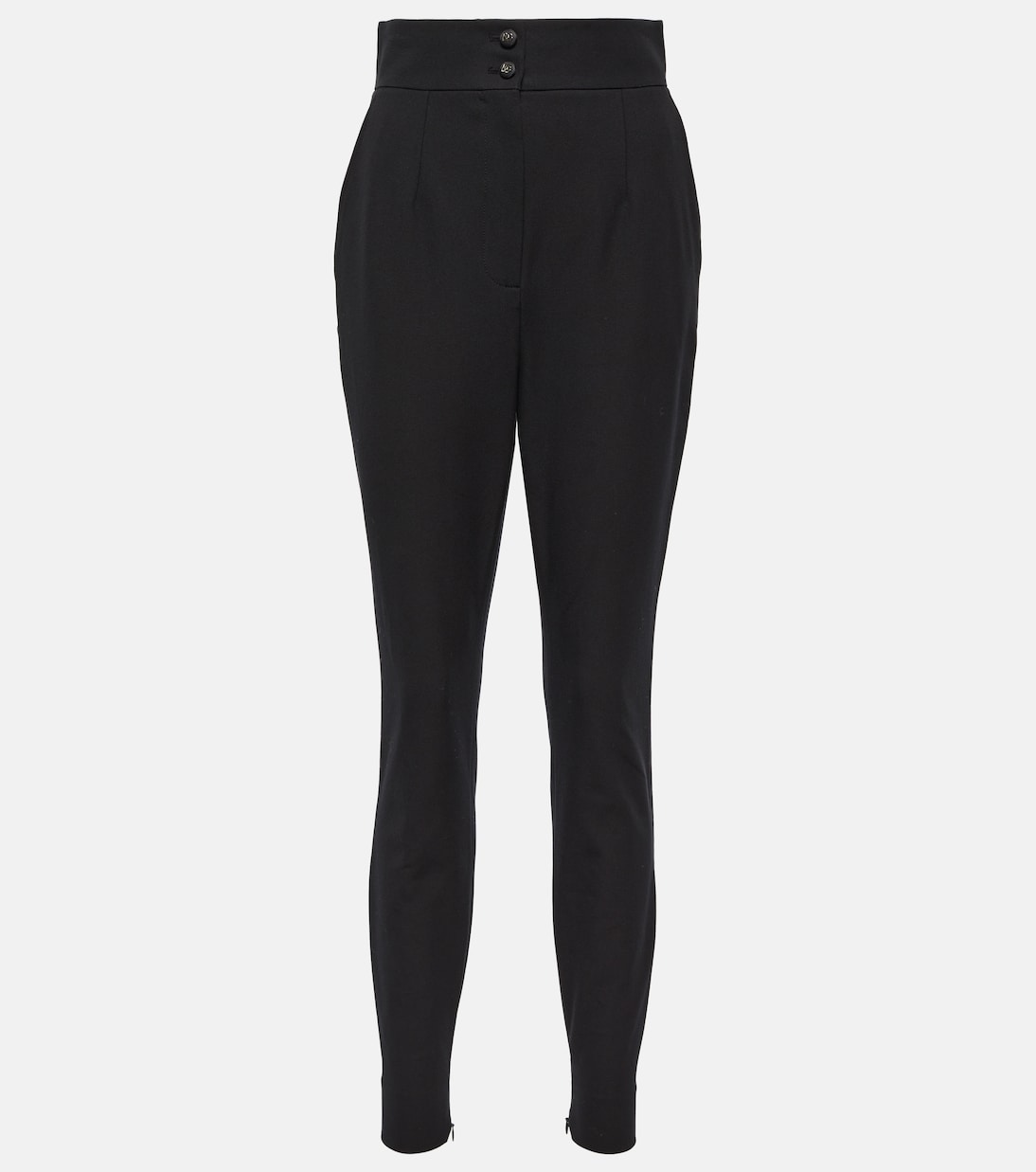 Костюмные брюки из смесового хлопка с высокой посадкой Dolce&Gabbana, черный зауженные брюки из смесового хлопка с высокой посадкой etro бежевый