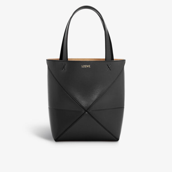 

Миниатюрная кожаная сумка-тоут Puzzle Fold Loewe, черный