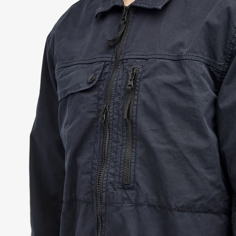 

Stone Island Куртка-рубашка на молнии из хлопкового твила Supima стрейч-TC, синий