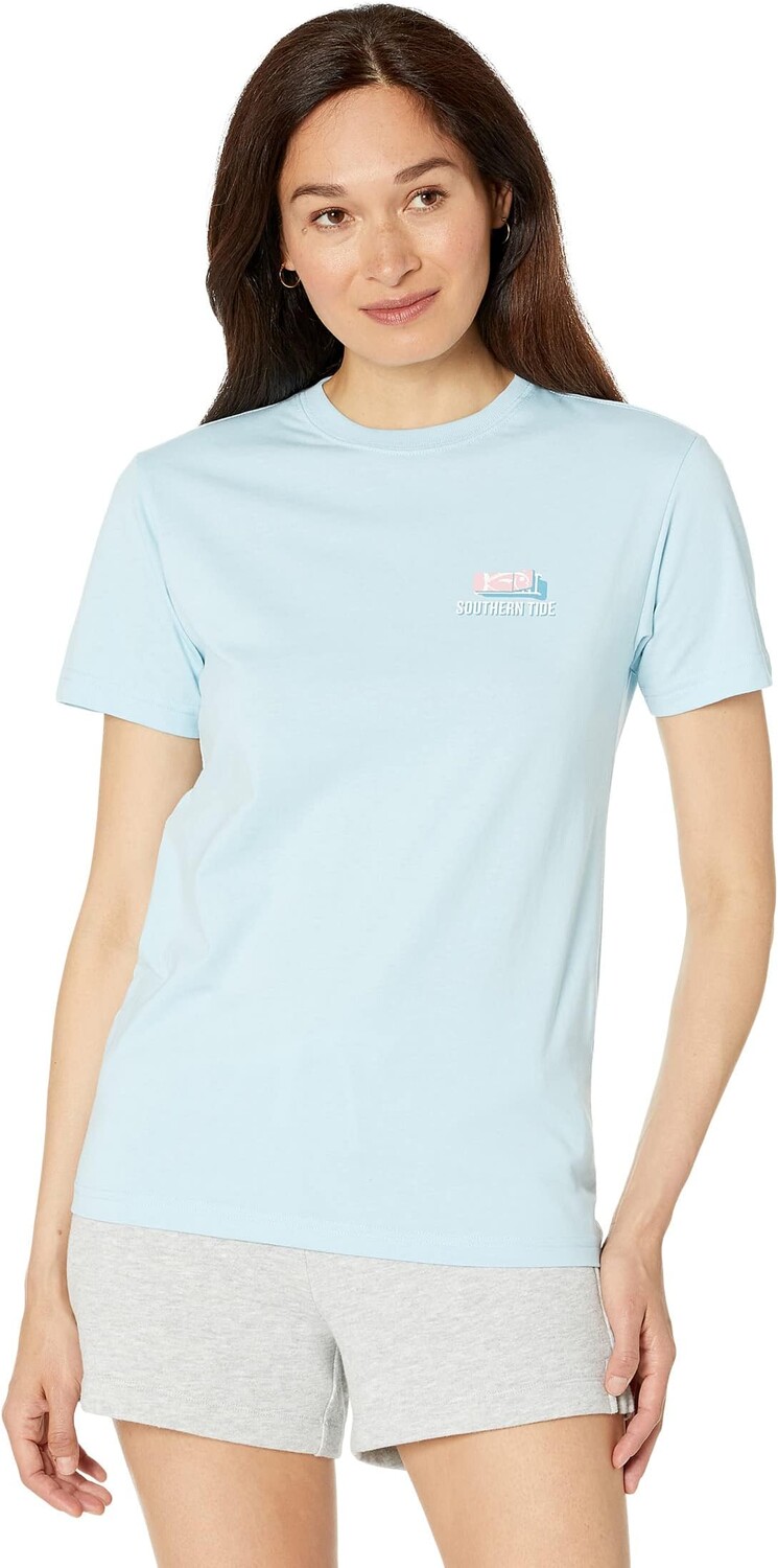 

Футболка с короткими рукавами и зонтиками Southern Tide, цвет Aquamarine