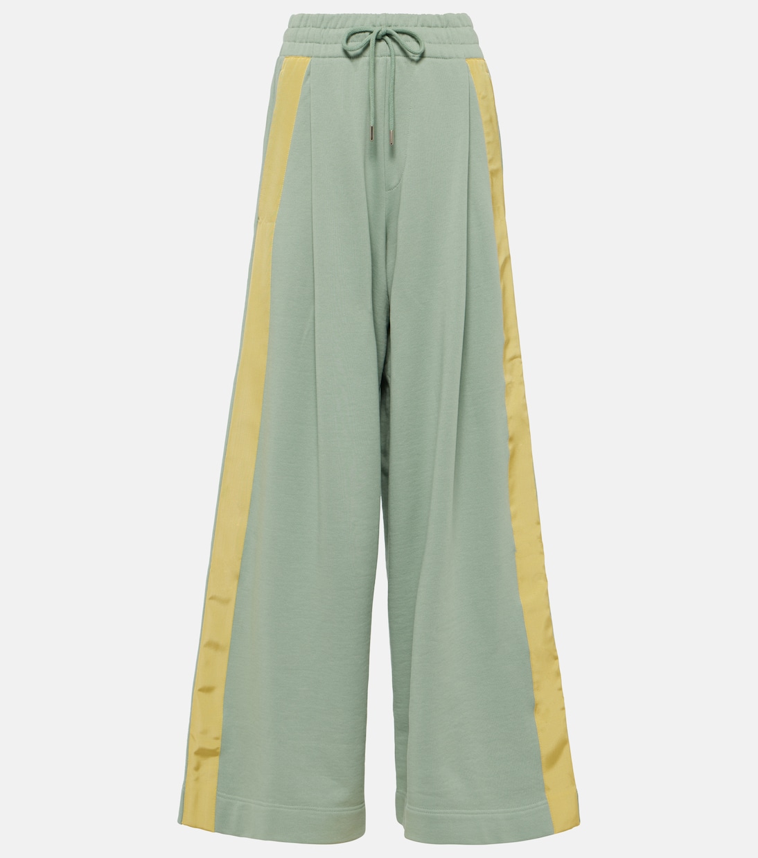 цена Широкие спортивные брюки из хлопкового джерси Dries Van Noten, зеленый
