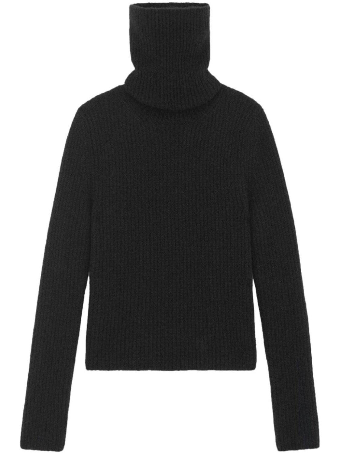 

Saint Laurent джемпер в рубчик с высоким воротником, черный