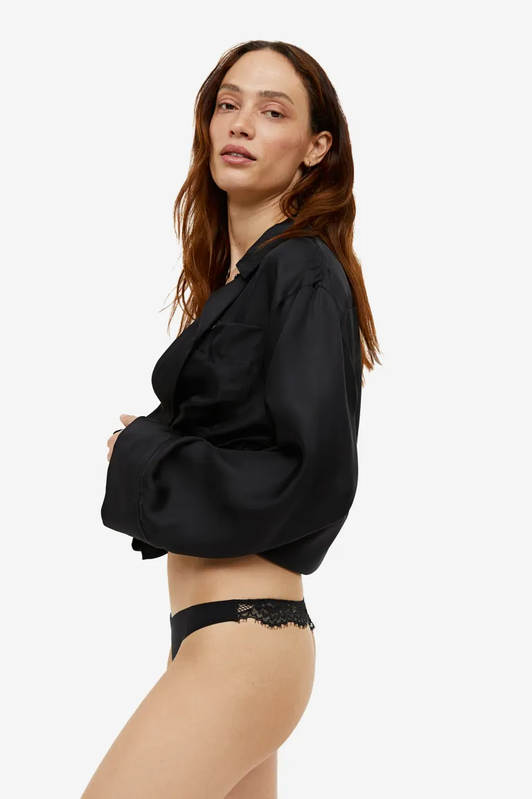 

Комплект бикини из 3 предметов со стрингами H&M, черный