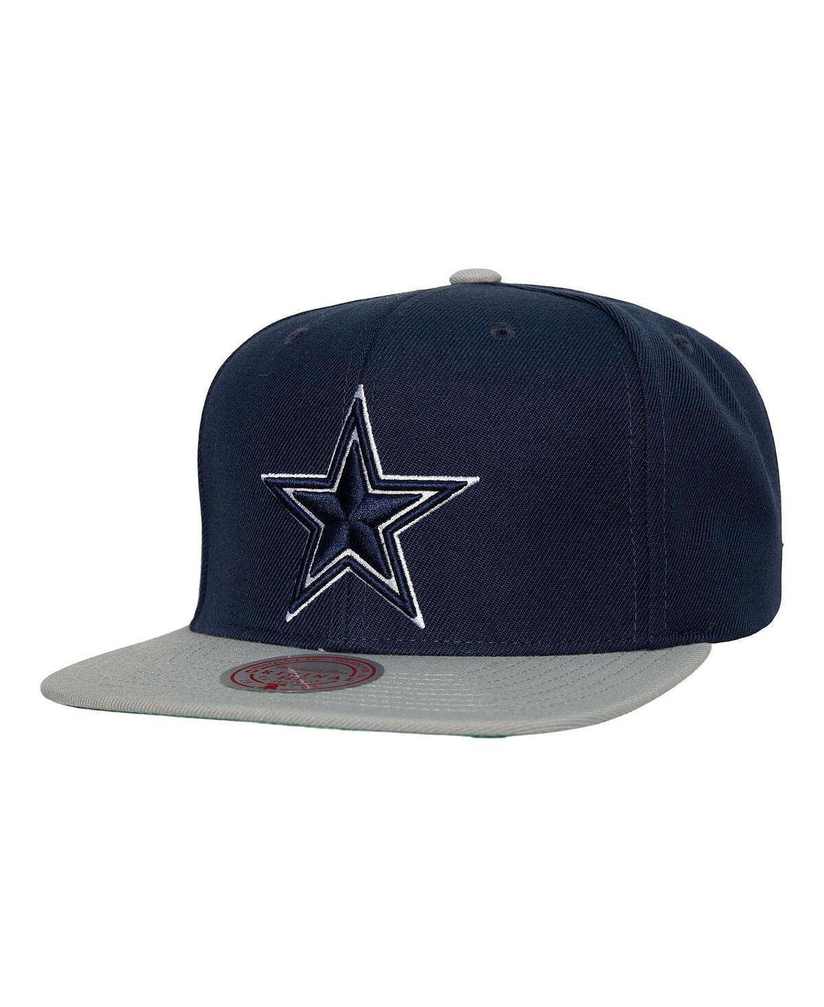 

Мужская двухцветная бейсболка Snapback темно-синего и серебристого цвета Dallas Cowboys Team Mitchell & Ness