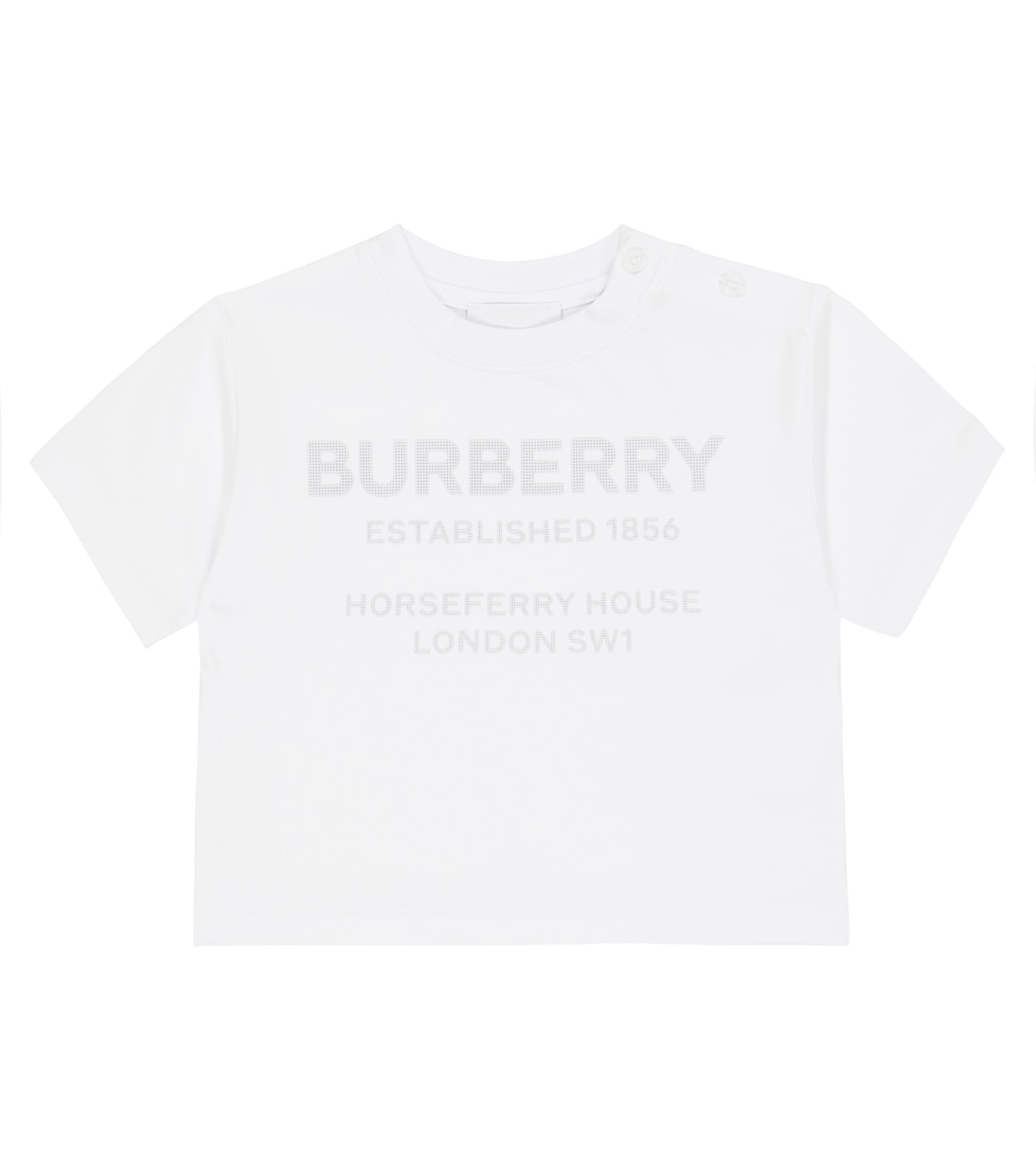 

Футболка из хлопкового джерси с логотипом baby Burberry Kids, белый