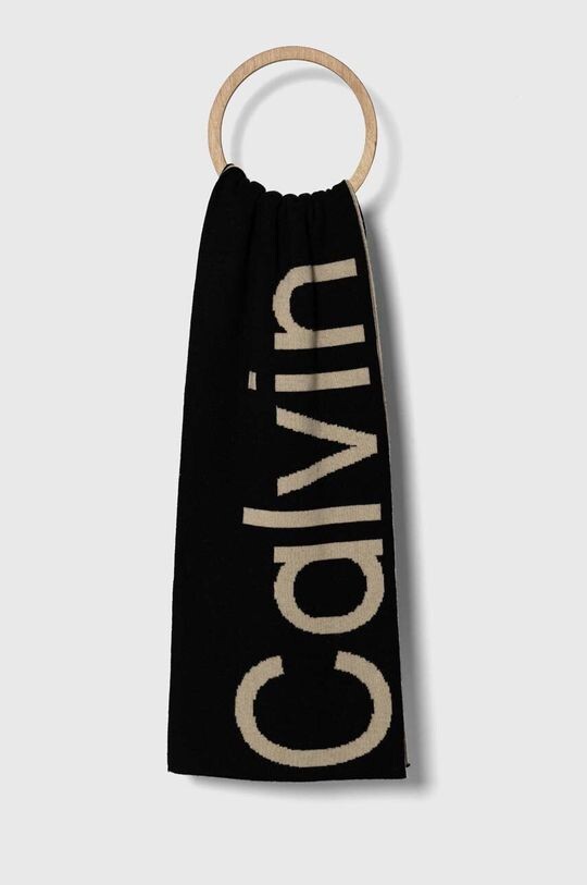 

Шарф из смесовой шерсти Calvin Klein Jeans, черный