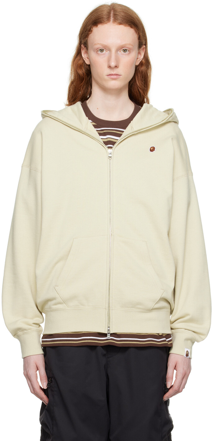 

Бежевый худи One Point с головой обезьяны BAPE