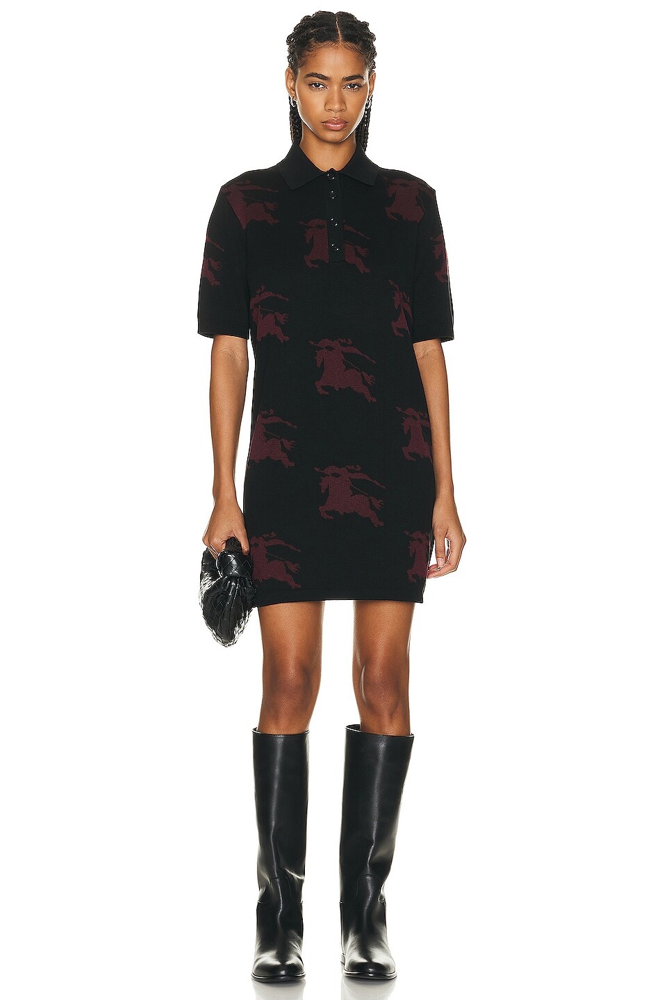 

Платье Burberry Polo Shirt, цвет Black & Bordeaux