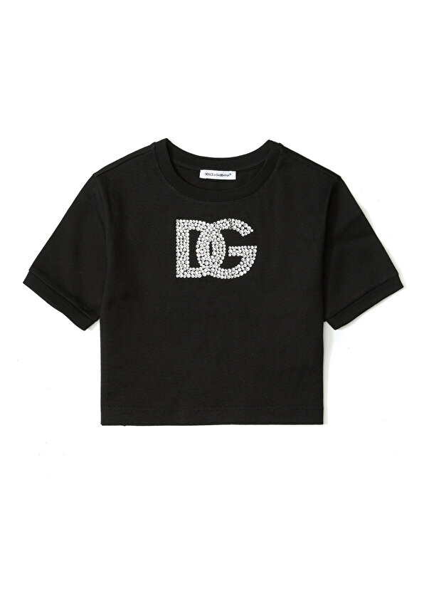

Футболка для девочек с черным логотипом Dolce&Gabbana