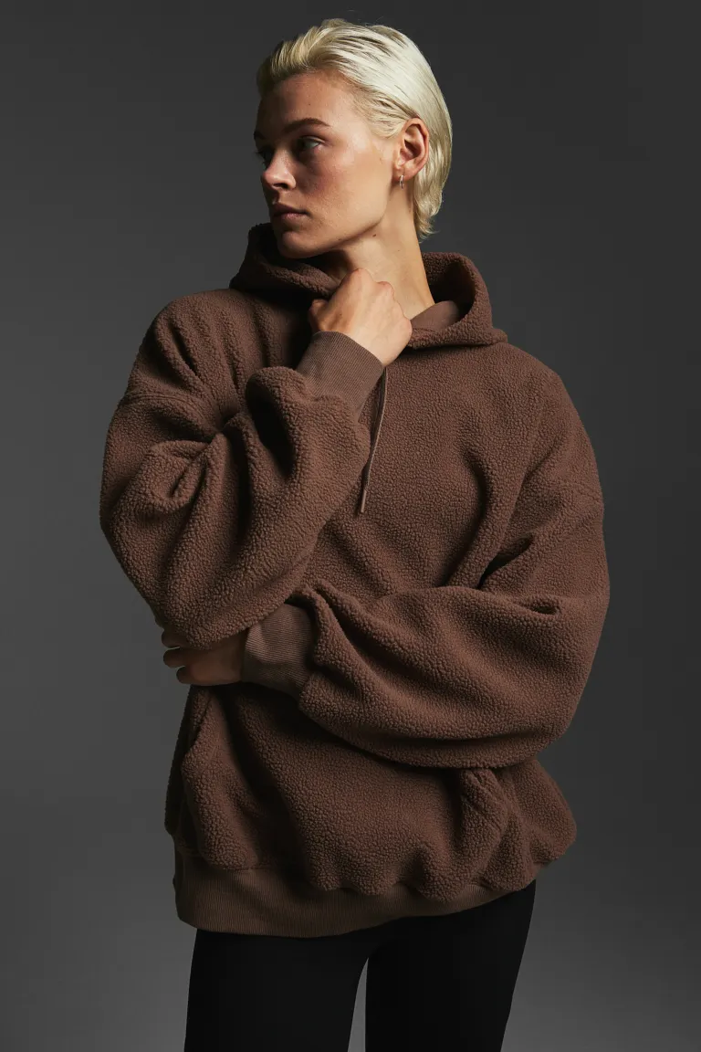 

Флисовая толстовка с капюшоном от drymove H&M, коричневый