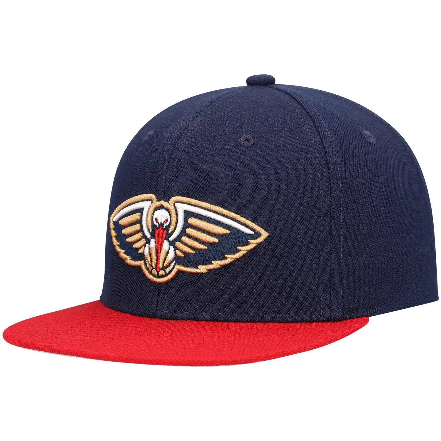 

Мужская двухцветная бейсболка Snapback 2.0 Mitchell & Ness темно-красного цвета New Orleans Pelicans Team