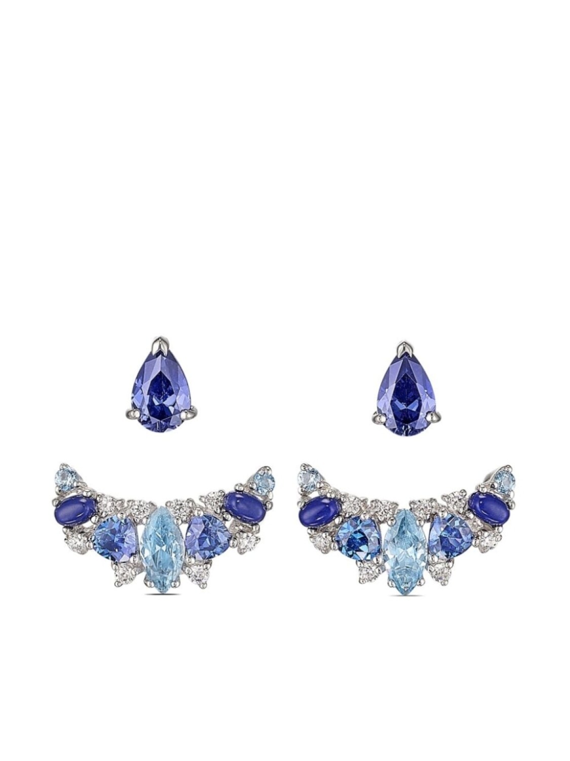 

Серьги Twinkle Ear-Jacket из белого золота Anabela Chan, синий