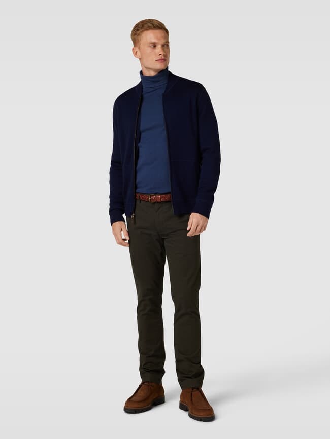 

Хлопковый кардиган с воротником стойкой Polo Ralph Lauren, темно-синий