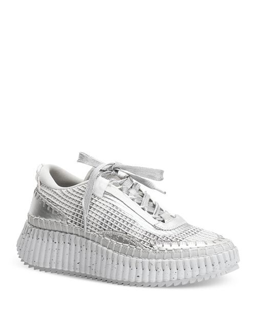 

Женские низкие кеды на тканой платформе Nama Chloe, цвет Silver
