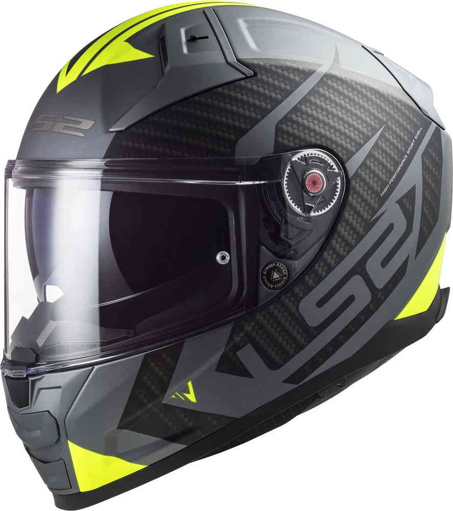 Шлем-сплиттер Vector II LS2, серый/желтый твердый шлем vector ii ls2 черный мэтт