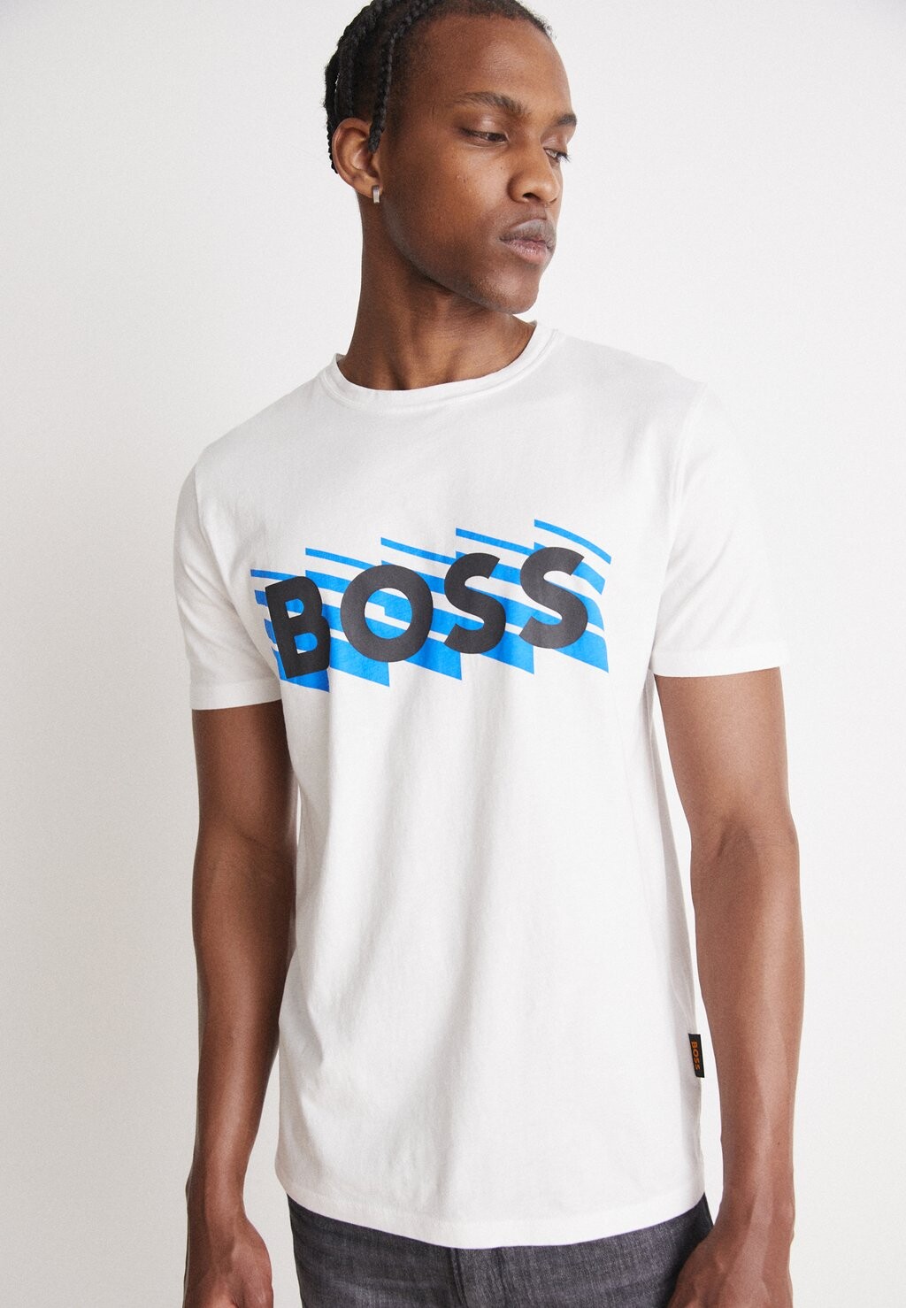 

Футболка с принтом BOSS, молочный, Коричневый