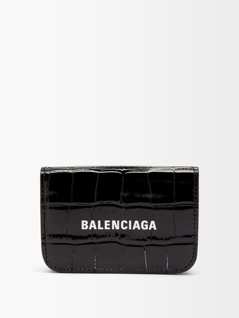 

Кошелек cash с логотипом и тиснением под кожу крокодила Balenciaga, черный
