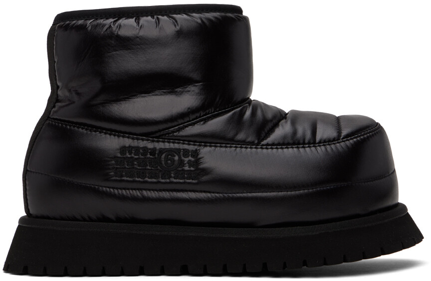 

Черные стеганые ботинки MM6 Maison Margiela