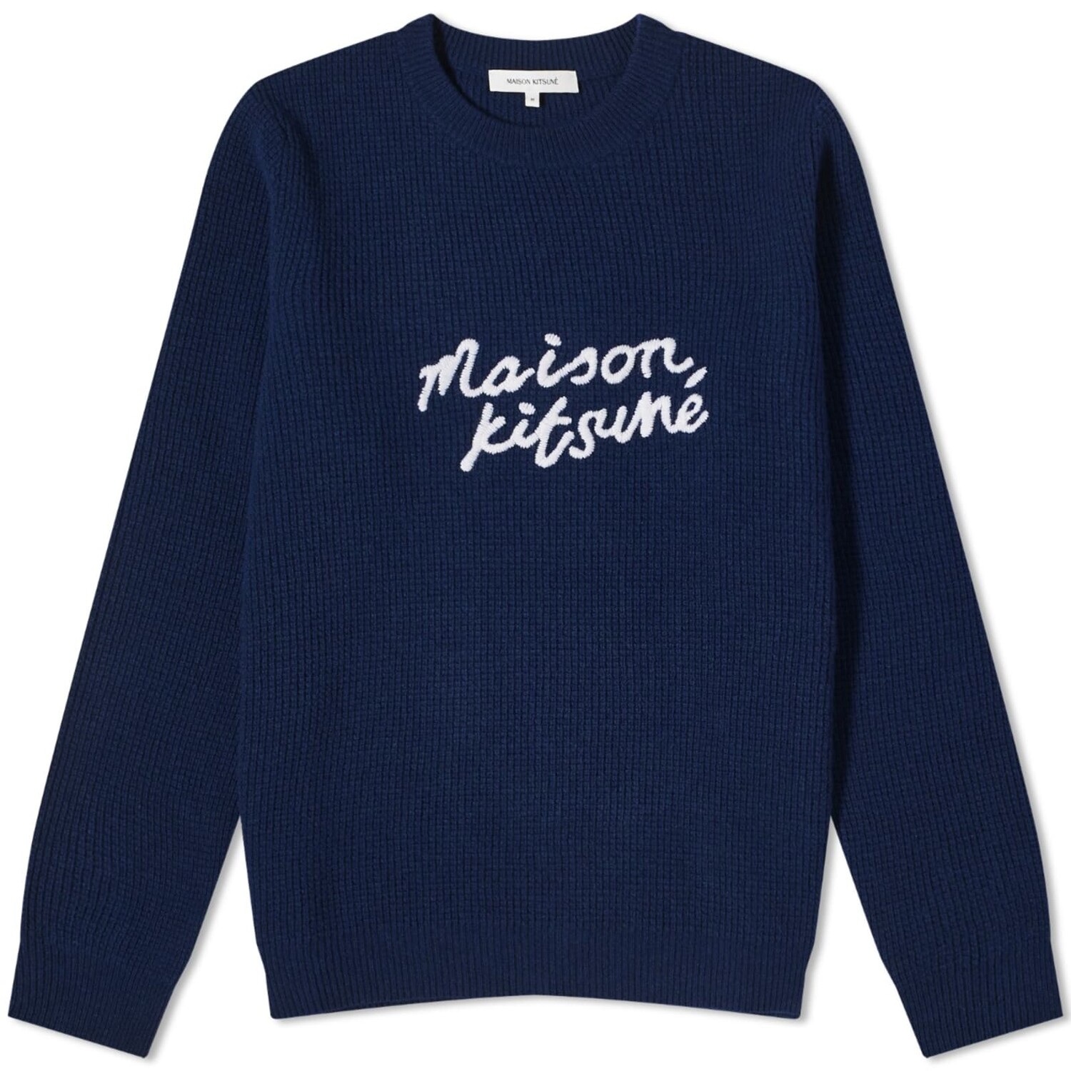 мужская футболка аниме кицунэ маска anime kitsune mask 2xl черный Джемпер Maison Kitsune Handwriting, цвет Ink Blue