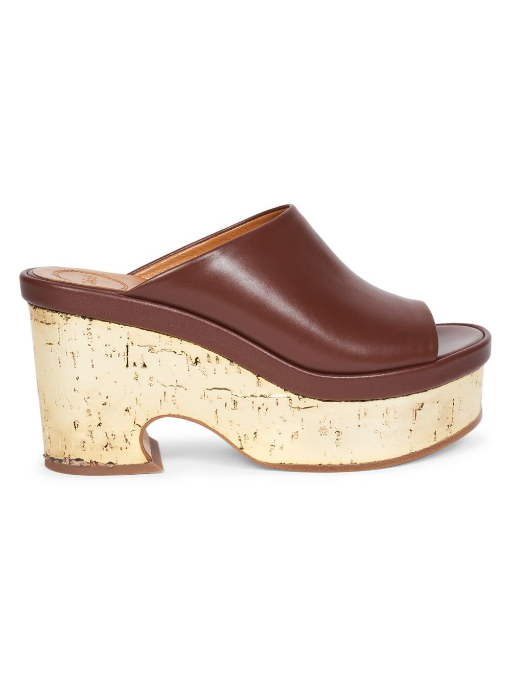

Кожаные сандалии без задника Oli из пробки Chloé, коричневый