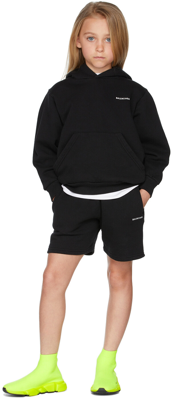 

Детская черная классическая толстовка с логотипом Balenciaga Kids