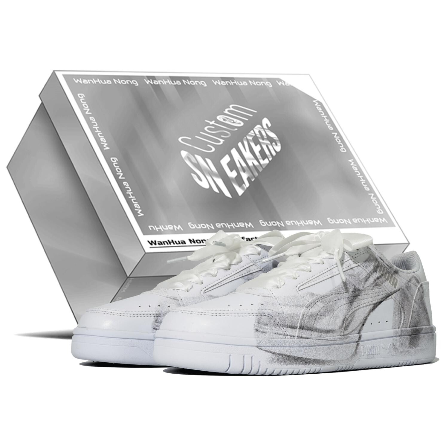 

Кроссовки Puma Rebound Joy Skateboarding Shoes Unisex Low-top Silver, белый