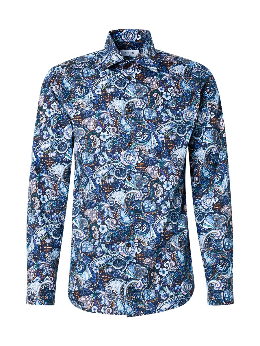 

Рубашка ETON Slim fit Button Up, цвет Navy/Light blue