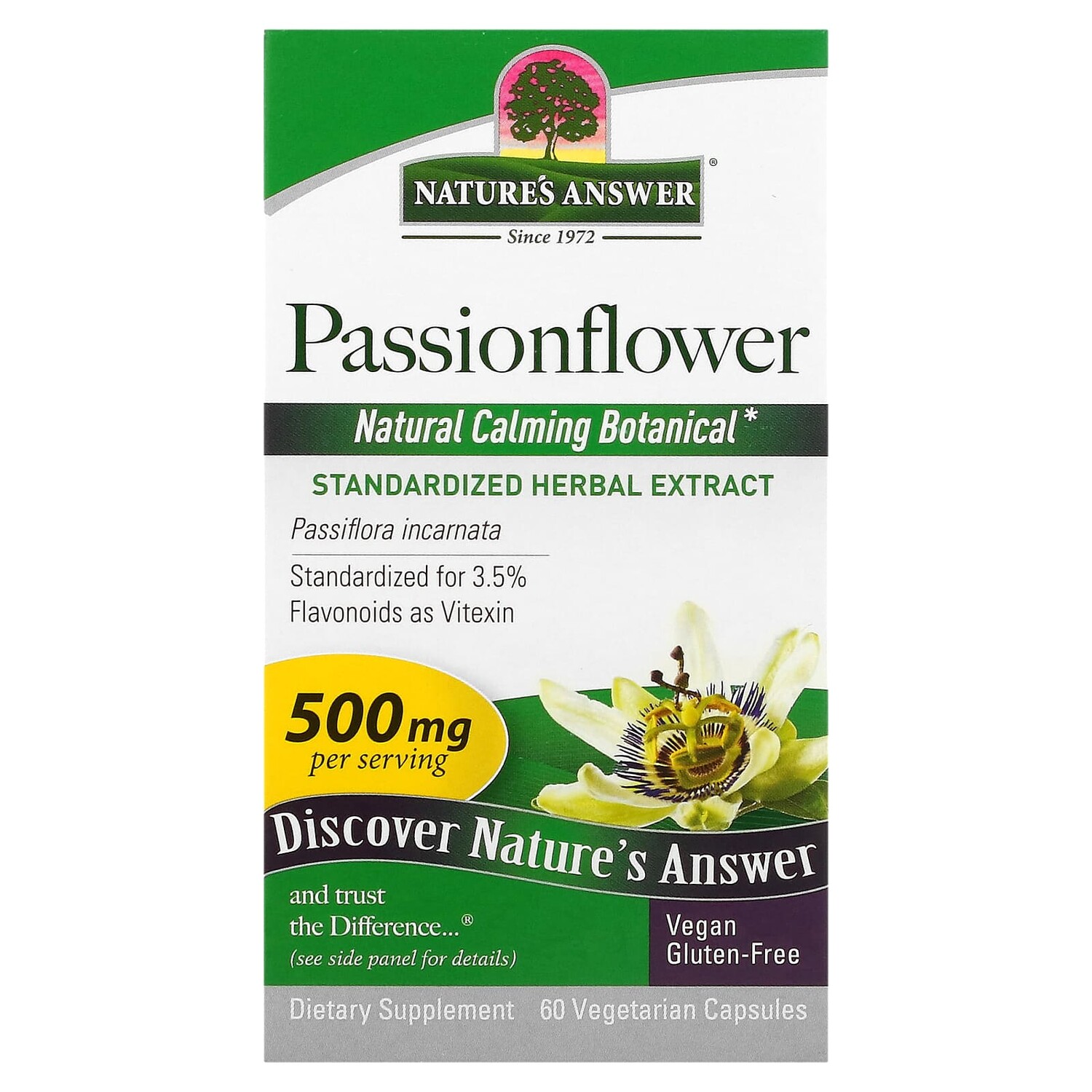 

Пассифлора, 250 мг, 60 вегетарианских капсул, Nature's Answer