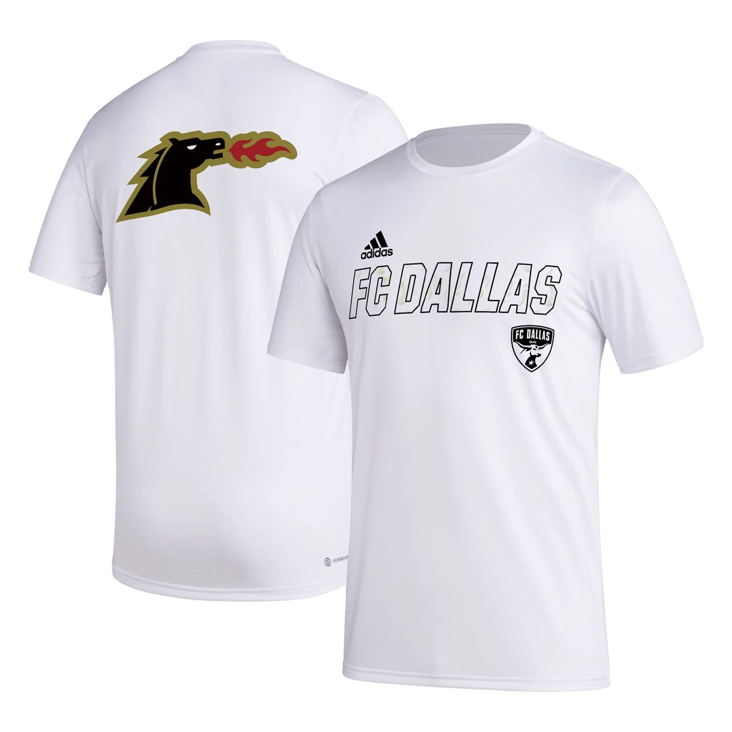 Мужская белая футболка FC Dallas Team с крючками AEROREADY adidas