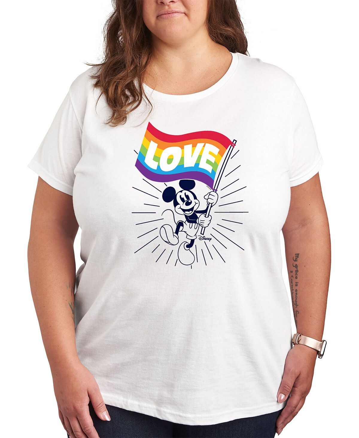 

Модная футболка больших размеров с рисунком Disney Pride Air Waves, белый