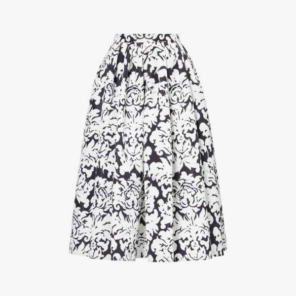 

Юбка миди из ткани с графичным принтом Alexander Mcqueen, черный