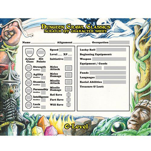 Книга Dungeon Crawl Classics Rpg: 0-Level Scratch Off Character Sheets книга dungeon crawl classics rpg 74 – blades against death