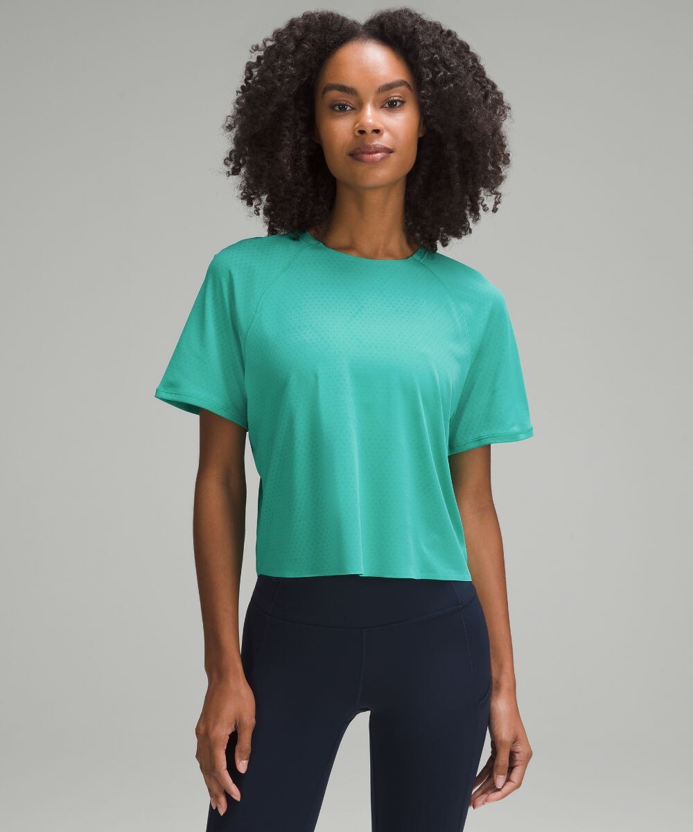 

Футболка Fast and Free Race Length Lululemon, зеленый