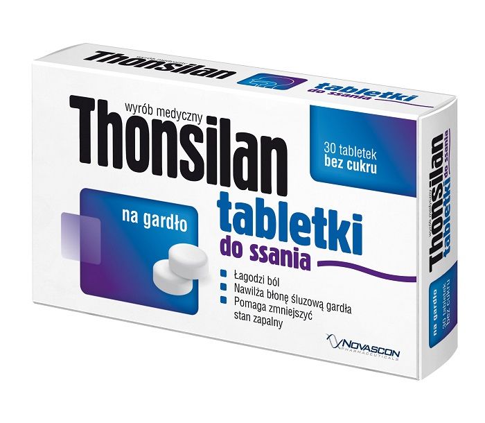 Thonsilan Tabletki Do Ssania увлажняющий крем для горла, 30 шт. vocaler mięta pastylki do ssania леденцы 12 шт