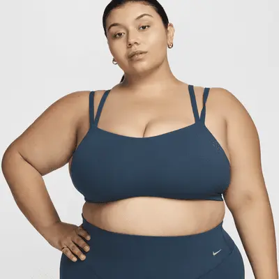 

Спортивный бюстгальтер Nike Zenvy Strappy, цвет Armory Navy/White
