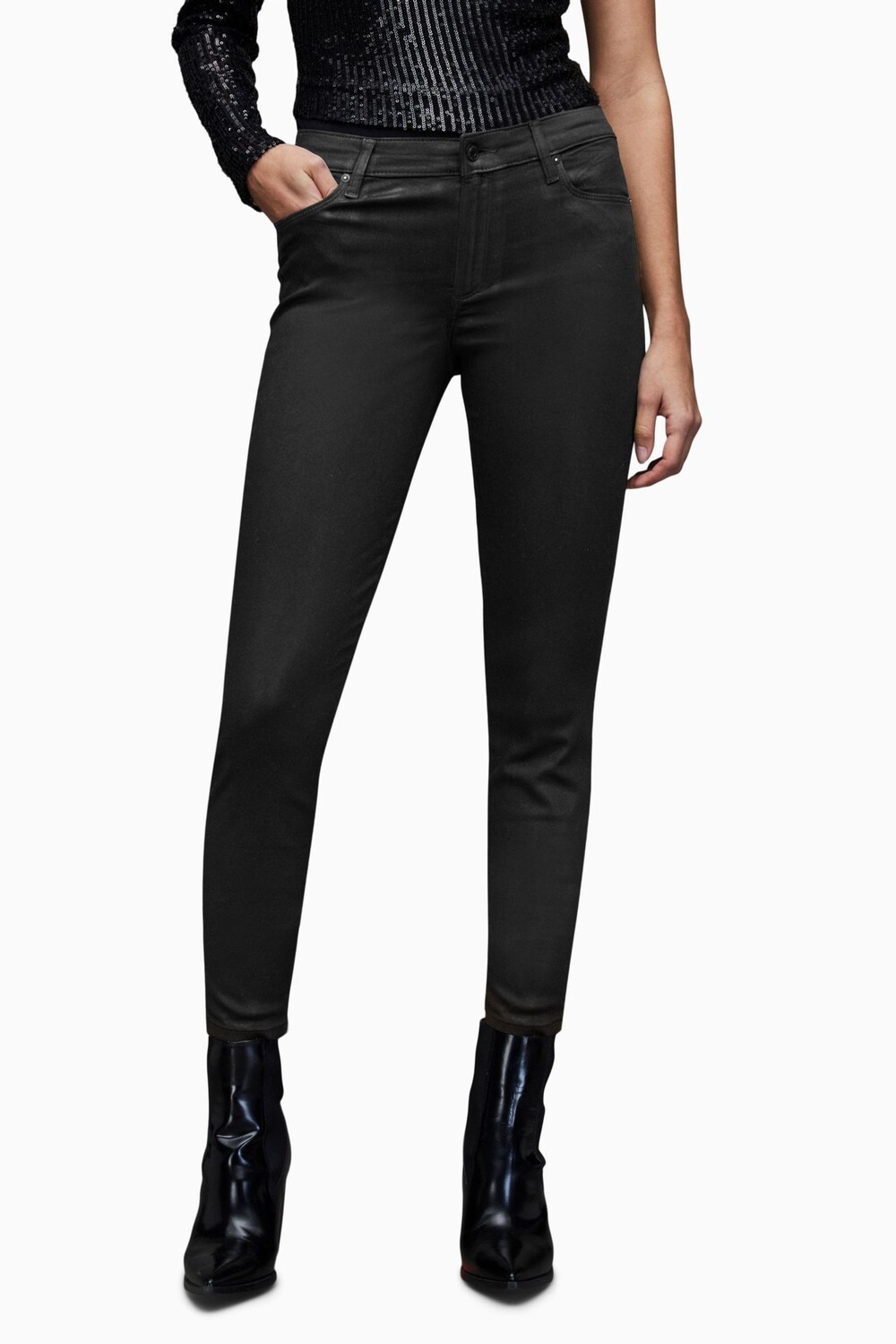 

Черные джинсы с покрытием AllSaints Miller All Saints, черный