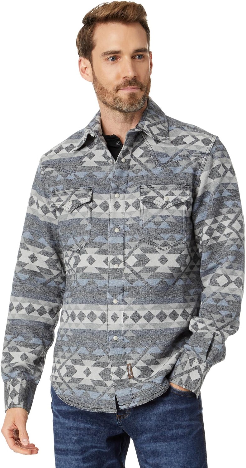 

Рубашка Retro Premium Long Sleeve Print Wrangler, серый